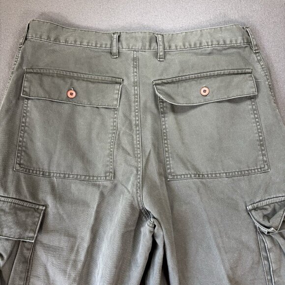VINTAGE Bugle Boy Pants Men’s 36 Green Baggy Cargo Skater Grunge Y2K Relaxed 90s - Picture 16 of 16